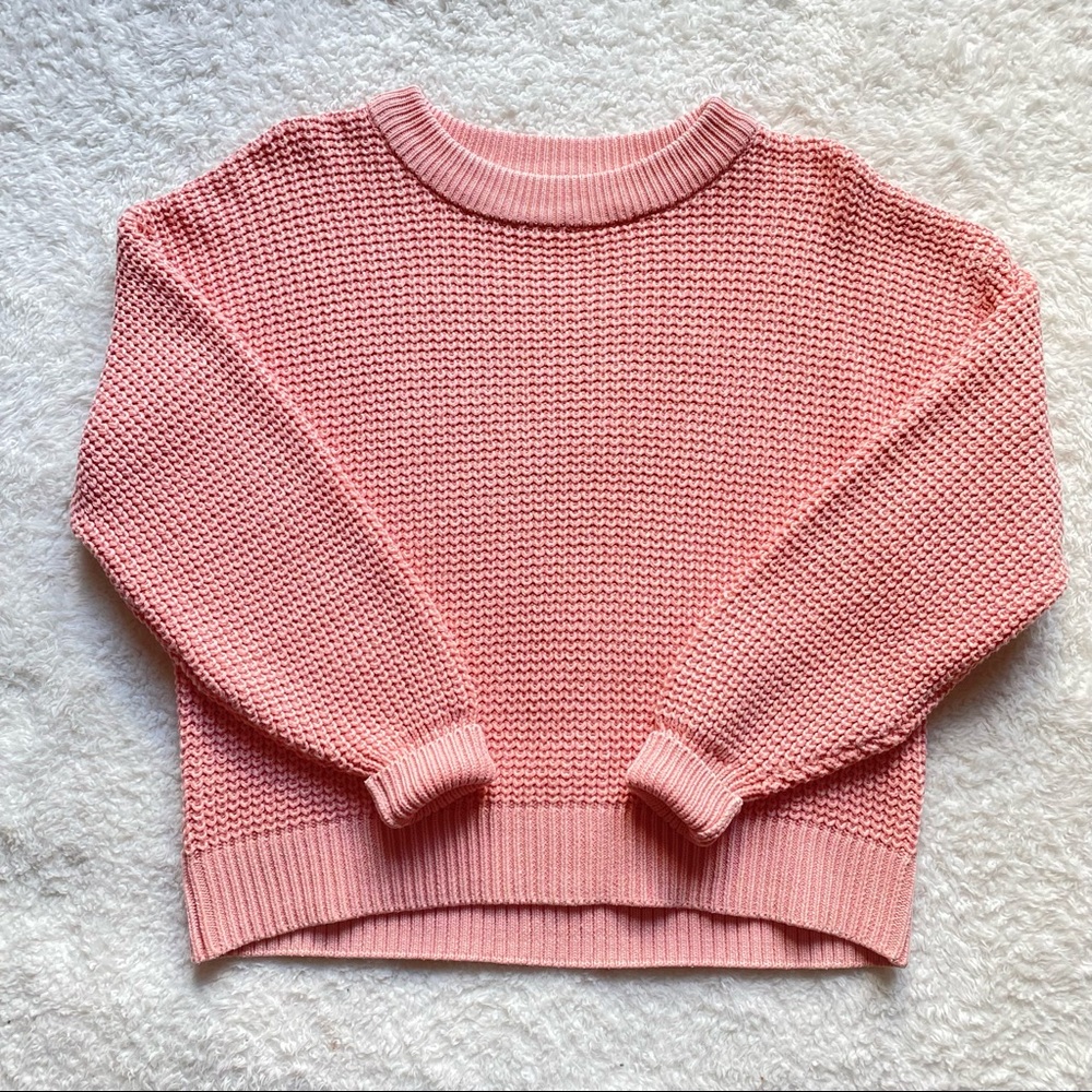 Sugar Coral shaker stitch sweater